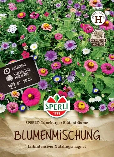 Sperli Blumensamen-Mischung Lüneburger Blütenträume 87829 - einjährig - vielfältige Mischung - farbintensiv - Pflanzen Samen, Saatgut, Blumensamen