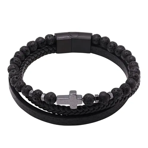 Heideman Armband Glenn Herren, Lederarmband Herren mit Verlängerung schwarz, Hochwertiges Herren Armband, Elegantes Accessoire für den stilsicheren Mann