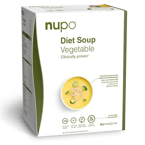 NUPO® Diät Suppe - Glutenfreie Gemüsesuppe für effektives Abnehmen - Gewichtsmanagement Shakes mit nur 800 kcal pro Tag, proteinreich und ballaststoffhaltig für eine gesunde Diät. Ideal für Männer und Frauen, die abnehmen möchten.