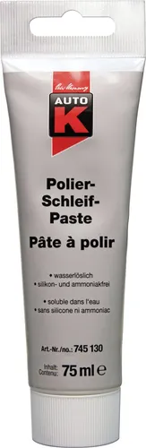 Auto-K Polierschleifpaste 75ml - Autopflege & Motorradpflege, leistungsstarke Polierpaste für einen strahlenden Glanz und Entfernung von Kratzern auf Lackoberflächen.