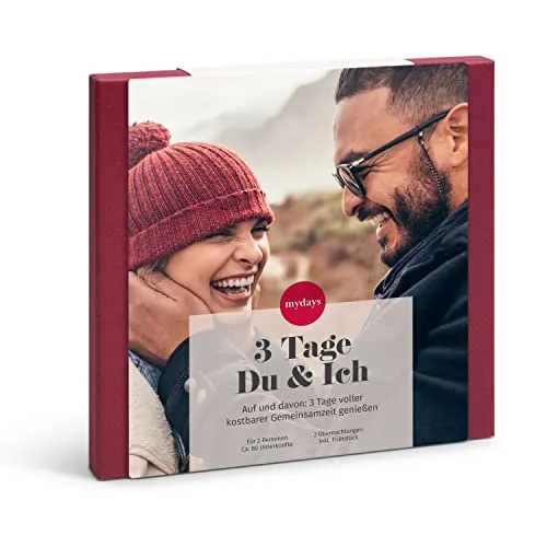 mydays Geschenkbox 3 Tage Du & Ich, traumhafte Unterkünfte an 80 Standorten, Reise-Gutschein für 2 Personen