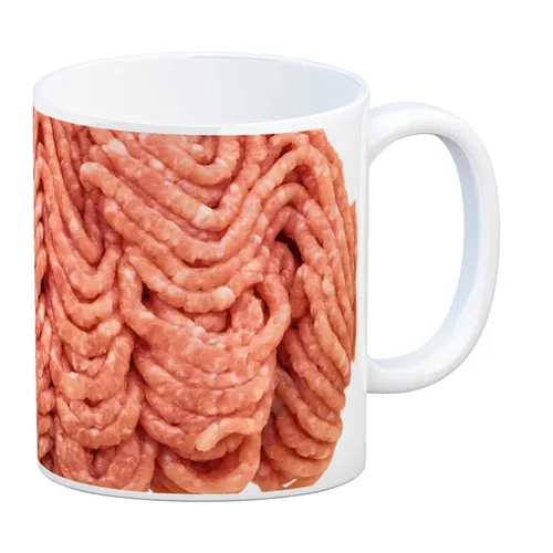 Kaffeebecher mit Hackfleisch Motiv Kaffeetasse Tasse