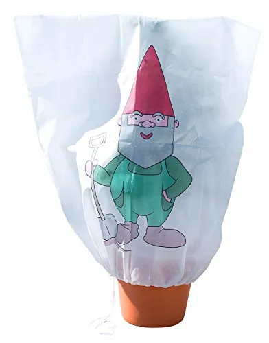 infactory Abdeckhaube für Pflanzen: Winterschutz-Haube Gartenzwerg für Pflanzen, 110 x 120 cm (Schutzsack mit Motiv, Winterschutz-Vliese für Stammrose, Winter)