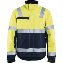 Blakläder Multinorm Winterjacke 4069 1514 - Sichtbar & Sicher in Gelb/Marineblau - Arbeits- & Schutzkleidung, ideal für extreme Bedingungen mit flammhemmenden Reflexstreifen und hohem Tragekomfort. Zertifiziert nach EN ISO 20471 für maximale Sichtbarkeit und Sicherheit.