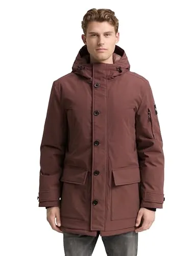 Tom Tailor Regular Fit Parka mit Kapuze in Mittelbraun, Größe S - Moderner Herren Parka in Regular Fit mit Kapuze. Die lässige Passform bietet Bewegungsfreiheit, während die feine Webstruktur für Komfort sorgt. Praktische Taschen ermöglichen eine einfache Aufbewahrung von Alltagsgegenständen.