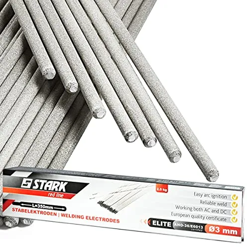 STARK Rutile Allround-Schweisselektrode 3mm x 350mm - Universell einsetzbar - Schweiß-Zubehör, 2,5 kg Packung mit ca. 88 Stabelektroden, ideal für Montage- und Reparaturschweißungen, zuverlässiger Lichtbogen, zertifiziert nach EN ISO 2560-A.