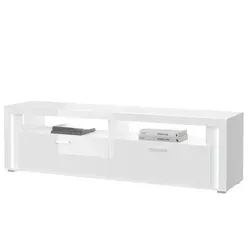 Lowboard Silville, weiß - Stilvolles TV-Möbel - Kommode & Sideboard - Lowboard Silville in elegantem Weiß, mit großzügigen Maßen für optimalen Stauraum und TV-Präsentation. Hochwertige Materialien garantieren Langlebigkeit.