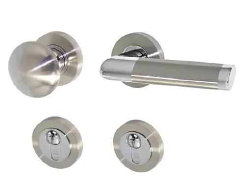 Haeusler-Shop Türbeschlag 1195-N R WE Rechts - Hochwertige Türdrücker Garnitur mit innovativer Hochhaltefeder und stabiler Schraubrosette für eine zuverlässige Nutzung in Ihrem Zuhause.