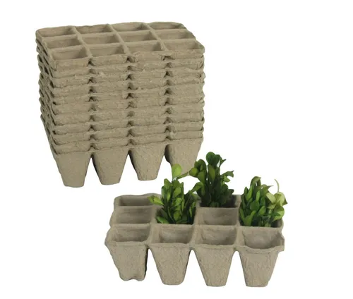 GartenHero Anzuchttopf Anzuchtschale Set kompostierbar Anzuchttöpfe Pikierschale Saatschalen Anzuchtplatte Platte (12 St)