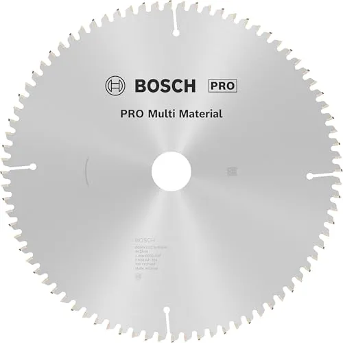 Bosch Multi Material Kreissägeblatt 2608641204 - Werkzeugteil für präzise Schnitte in Holz, Aluminium, Kunststoff und mehr. Mit robusten Carbide-Zähnen und vibrationsdämpfendem Design für optimale Leistung.