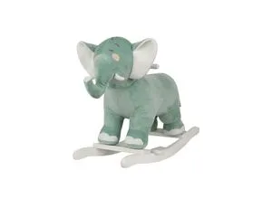 Kikkaboo Schaukeltier Elefant - Schaukelpferd für Kinder ab 18 Monaten, fördert den Gleichgewichtssinn und die motorischen Fähigkeiten. Weich gepolstert und mit stabilen Holzgriffen für sicheres Spielen.