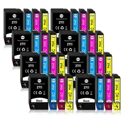 32er Pack Druckerpatronen 27 27XL kompatibel mit Epson WF-3620 - Hochwertige Druckerpatronen für Epson WF-3620, hohe Reichweite und lebendige Farben. Ideal für Büro und Heim, mit 2200 Seiten Schwarz und 1100 Seiten Farbpatronen.