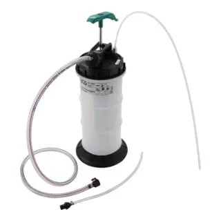 BGS Flüssigkeits-Absauggerät 9701, 5,5 l - Bremsen - Ideal zum Extrahieren von Motor- und Getriebeölen, manuelle Bedienung ohne Druckluft, transparenter Behälter für Flüssigkeitsstandkontrolle.
