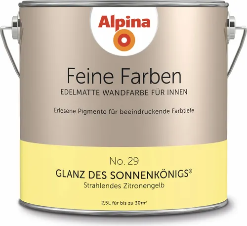Alpina Feine Farben No.29 Glanz des Sonnenkönigs Wandfarbe Zitronengelb 2.5l