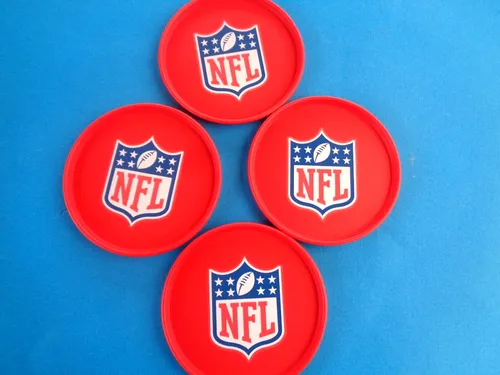 Stk. NFL Untersetzer für Gläser, Neu & OVP, Football, DM 9 cm 4