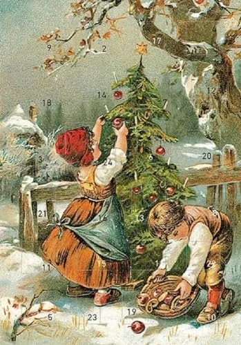 O du fröhliche: Eine Adventskalender-Postkarte mit 24 Türchen