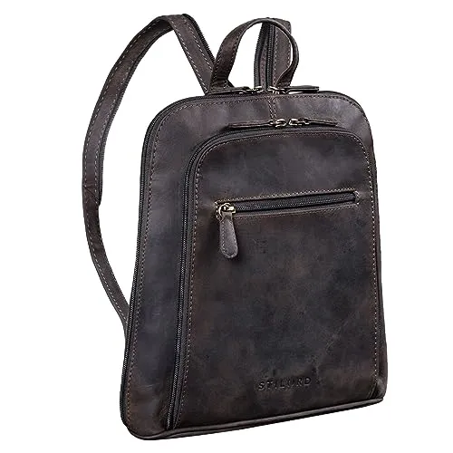 STILORD Damen-Rucksack aus Leder braun - Vintage Handtasche 'May' für Frauen - Damen-Rucksackhandtaschen, eleganter Vintage-Look aus echtem Leder, ideal für Alltag und besondere Anlässe mit durchdachter Aufteilung für optimale Organisation.