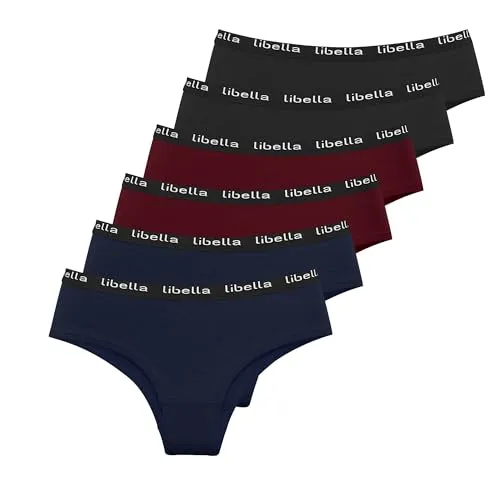 Libella Unterhosen Damen Baumwolle,6er Pack Damen Slips Mehrpack Baumwoll Unterwäsche Bequeme Frauen Panties 3411 B S