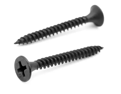 Design61 Schnellbauschrauben Rigipsschrauben Feingewinde Trompetenkopf PH-2 Kreuzschlitz Gehärteter Stahl Phosphatiert Schwarz Gipskartonschraube Gipsplattenschrauben (3.5 x 25 mm, 200, stück)
