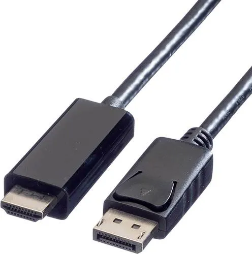 VALUE Videokabel DisplayPort / HDMI 1m - Monitorzubehör: Abgeschirmtes Videokabel für optimale Bildqualität, ideal für den Anschluss von Geräten mit DisplayPort an HDMI-Displays.