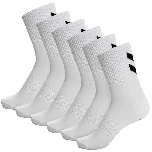 hummel hmlCHEVRON 6-PACK SOCKS, WHITE/WHITE, 14 in weiß von hummel