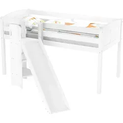 ERST-HOLZ Spielbett mit Rutsche für Kinder 90 x 200 - Bettgestell aus massivem Kiefernholz, ideal für Kinder bis 10 Jahre, mit Rutsche und Versteckmöglichkeiten für kreatives Spielen.