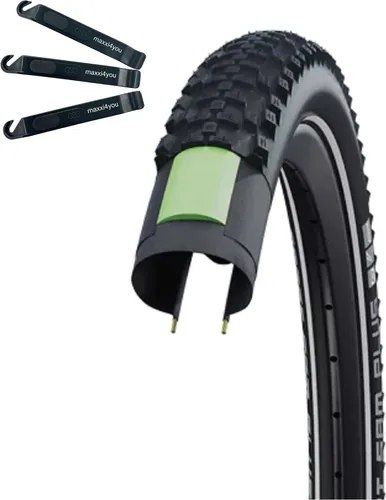 Schwalbe Smart Sam Plus Performance E-50 DD Greenguard Schwarz-Reflex 47-622 (28 x 1,85) inkl. maxxi4you Reifenheber 1 x