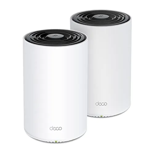 TP-Link Deco PX50 Powerline WLAN Mesh Set 2er Pack - WLAN-Mesh-Systeme mit Reichweite bis zu 420 m², ideal für große Räume und dichte Wände, bietet stabile Wi-Fi 6 Geschwindigkeiten bis zu 3000 Mbit/s und WPA3-Sicherheit.