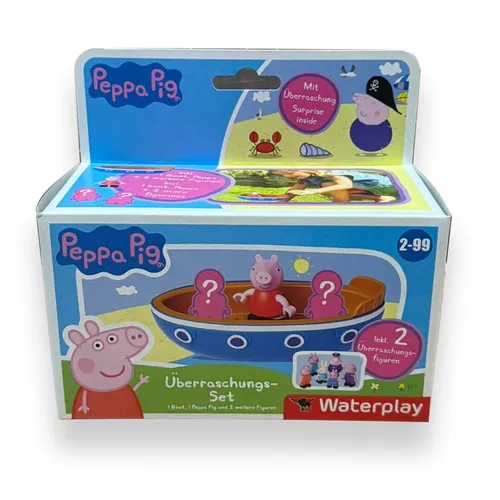 BIG Waterplay Peppa Pig Überraschungsboot – Wasserbahn-Spielset mit Figur