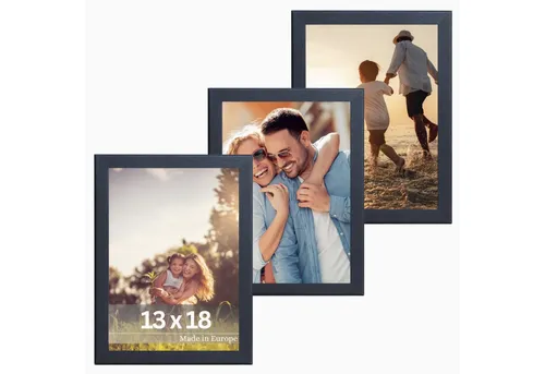 Victor (Zenith) Bilderrahmen Klee, Bilderrahmen Set Schwarz 13x18 cm, Bilderrahmen Modern, Holz