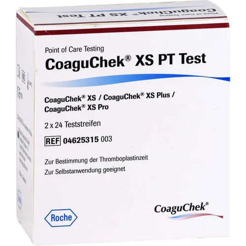 Coaguchek XS PT Teststreifen 48 ST - Arzneimittel zur Selbstbestimmung der Prothrombinzeit, ideal für antikoagulierte Patienten zur sicheren Kontrolle der Therapie im Alltag.