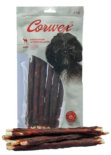 Corwex Kaustangen Maxi mit Pferdemantel 300g – Hypoallergener Hundesnack