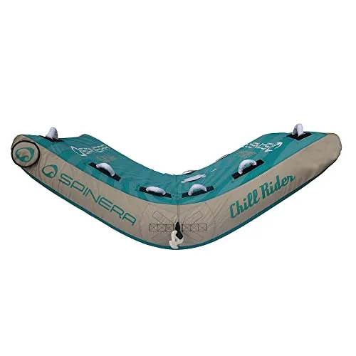 SPINERA Lounger Wasser Sofa 2 & 3 Personen – Aufblasbares Towable Tube mit Rückenlehne, Getränkehalter & Quick Connector – 2-in-1 Lounge & Zugtube für Boot & See, 840D Nylon Cover (Chill Rider)