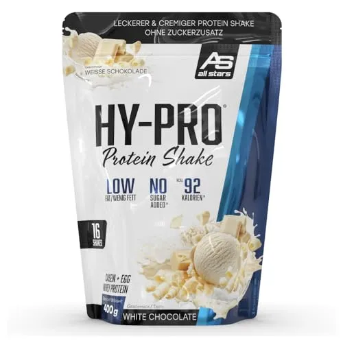 ALL STARS Hy-Pro Whey Protein Pulver ohne Zucker 400g White Schoko