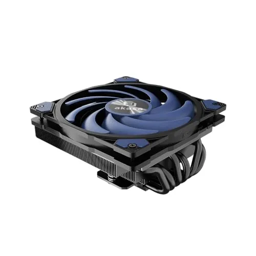 Akasa ALUCIA H6LS M2, Low-Profile CPU Cooler (67.2mm), 120mm Fan, 6 Copper Heatpipes, TDP 150W, Intel/AMD, 4-Pin PWM Silent Fan Under 31.5 dB(A) & Airflow up to 41.59 CFM, AK-CC4030HP01