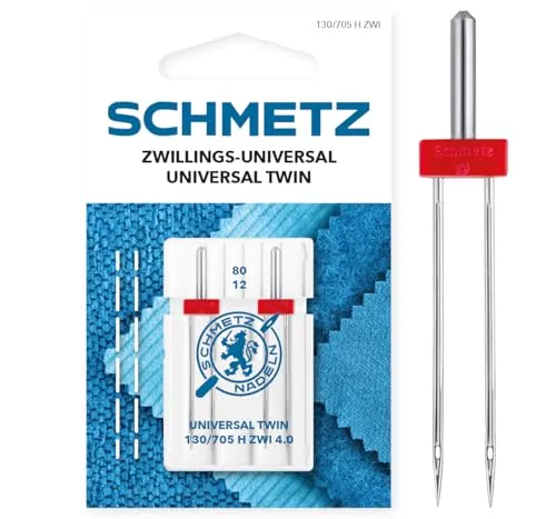 SCHMETZ | 2 Nähmaschinennadeln | Zwillings-Universal | 130/705 H ZWI 4.0 | Nadeldicke 4.0/80 | auf jeder gängigen Haushaltsnähmaschine einsetzbar