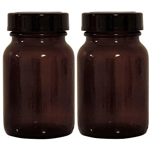 Viva-Haushaltswaren braunes Apothekerglas Set 2x 250ml inkl. Schraubverschluss & Etiketten made in Germany
