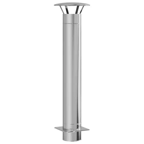 vidaXL Kaminverlängerung Silber 35 x 35 x 132 cm Edelstahl - Aschesauger - Robuste Edelstahlkonstruktion mit schickem Design, ideal für moderne Außenbereiche und liefert zusätzliche Sicherheit bei der Nutzung.
