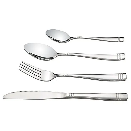 Dynko 48 Stück Edelstahl Besteck Set, Besteckset 12 personen, Essbesteck Tafelbesteck rostfrei