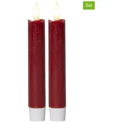 Star Trading LED Kerzen rot Stabkerzen 2er Set mit Timer in rot von Star Trading