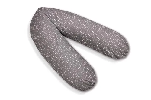 pic Bear Classic 190cm Stillkissen - hochwertiges Schwangerschaftskissen - anschmiegsames Lagerungskissen - schadstofffreies Seitenschläferkissen (100% Jersey Baumwolle, kleine Sterne grau)