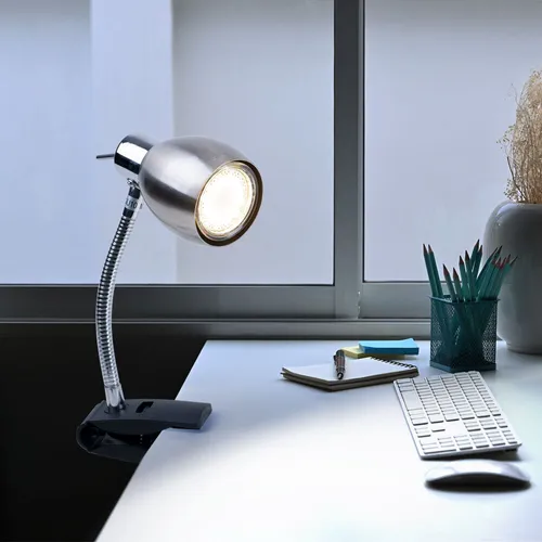 Leseleuchte Klemmleuchte Schreibtischlampe Tischleuchte Flexo nickel matt 1x LED
