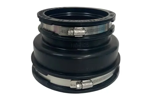 RUG Multiflex Übergang 110-125/144-160 - Rohrverbinder für nahtlosen Übergang von 110-125 auf 144-160 mm, inkl. zwei Edelstahlschellen, UV-beständig und druckdicht bis 0,6 bar.