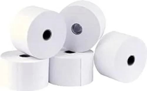 Exacompta 43807E 5er Pack Thermopapierrollen 1-lagig Breite: 80mm, Länge: 76m, Durchmesser Kern: 12mm 48g/m² rückseitig bedruckt für Kassen Kassenrolle