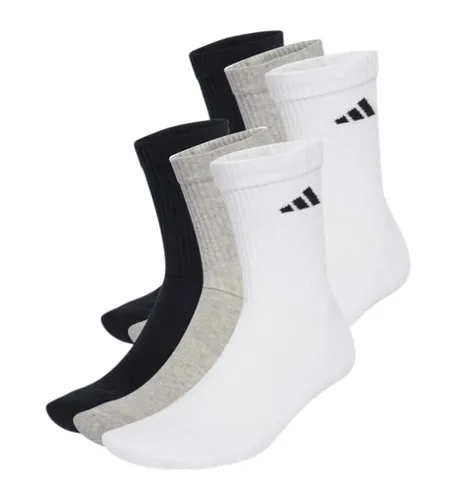 adidas Performance adidas Sportsocken Crew Cushion New Logo (durchgehend gepolstert) mehrfarbig weiss/grau/schwarz - 6 Paar
