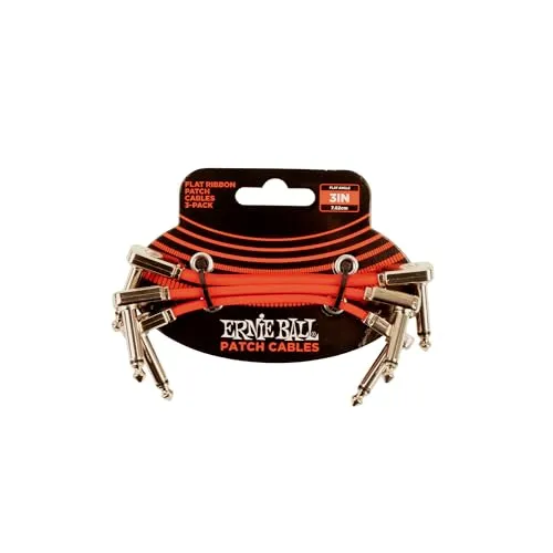 Ernie Ball Red Flex Ribbon Patch Cable 3