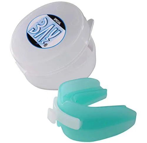 BAY® CE DOPPEL TÜRKIS GRÜN Green Sport Zahnschutz mit Hygiene Box Dose, CE GEPRÜFT, Mundschutz, Junioren, Senioren, mit Deutscher Anleitung, Double Oben und Unten Ober- und Unterkiefer Zahnschützer