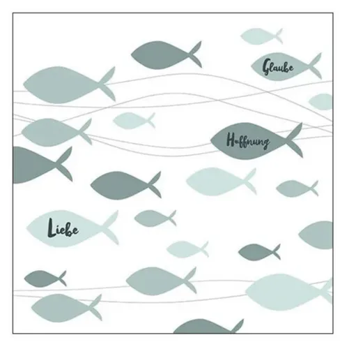 Lunch Servietten 33x33 cm Kommunion Konfirmation Glaube Liebe Hoffnung 20 x