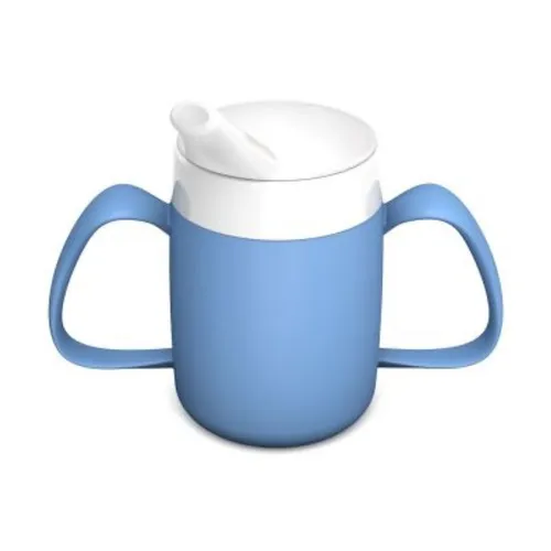 Ornamin Schnabelbecher ORNAMIN 2-Henkel-Becher mit Trink-Trick mit Schnabelaufsatz, Qualitätskunststoff, Trinkhilfe I Spezial-Becher I bruchstabil I BPA-frei I Made in Germany