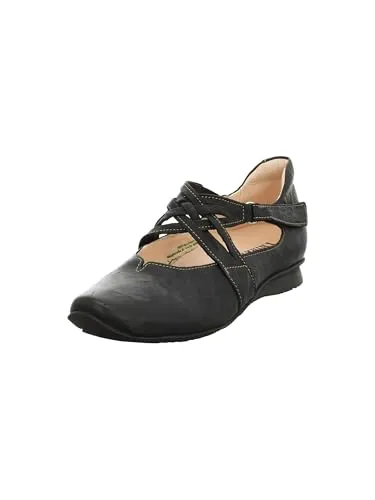 Think! Damen CHILLI Halbschuhe - Nachhaltig und komfortabel - Hausschuhe mit chromfrei gegerbtem Oberleder, verstellbarem Klettverschluss und weicher Gummisohle für optimalen Komfort bei jedem Schritt.